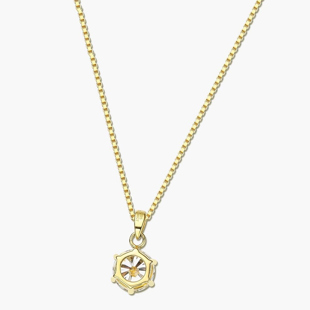 Certified 1ct. t.w. Moissanite Diamond Solitaire Gold Pendant Necklace N… - Picture 6 of 12